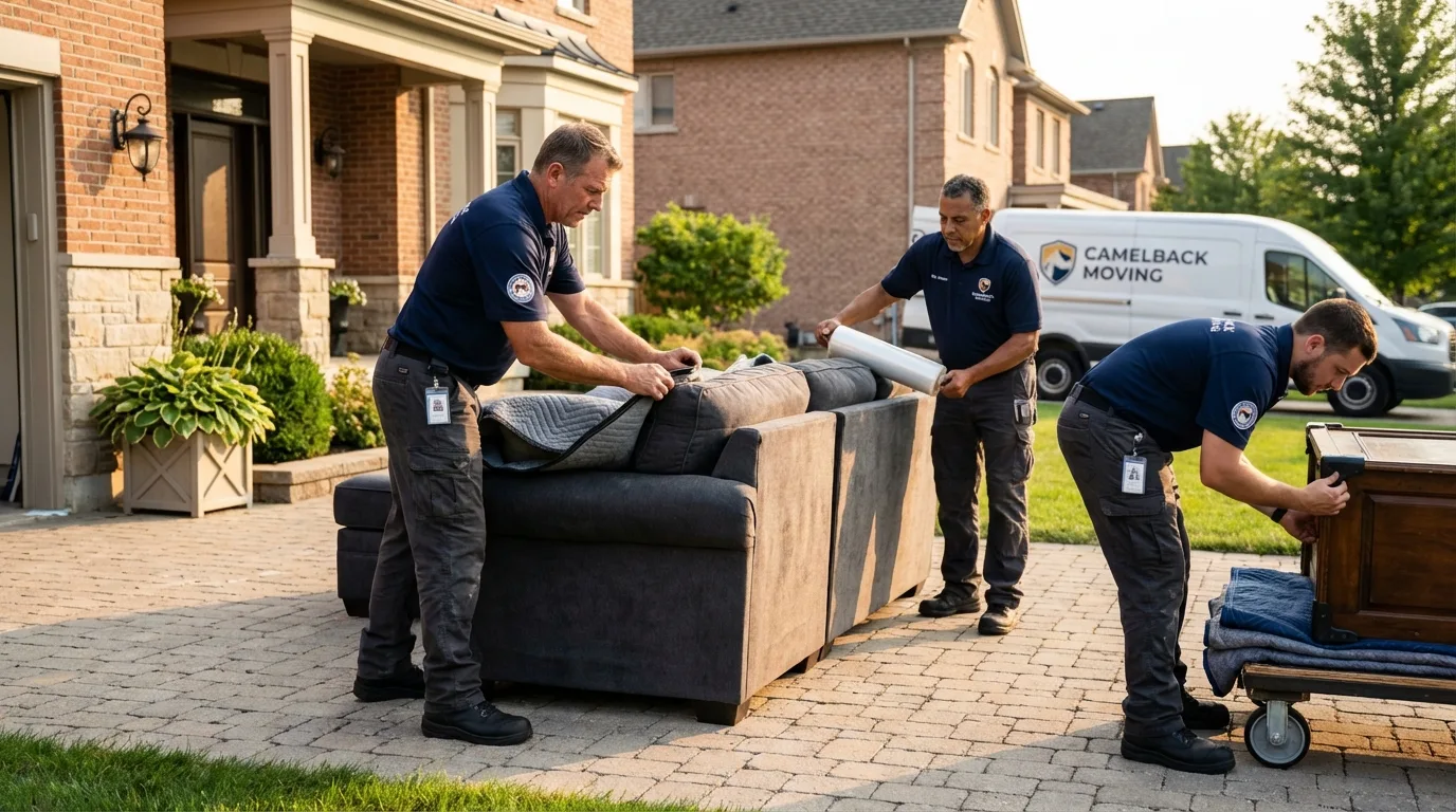 Large estate moving crew wrapping furniture in Hayfork, CA